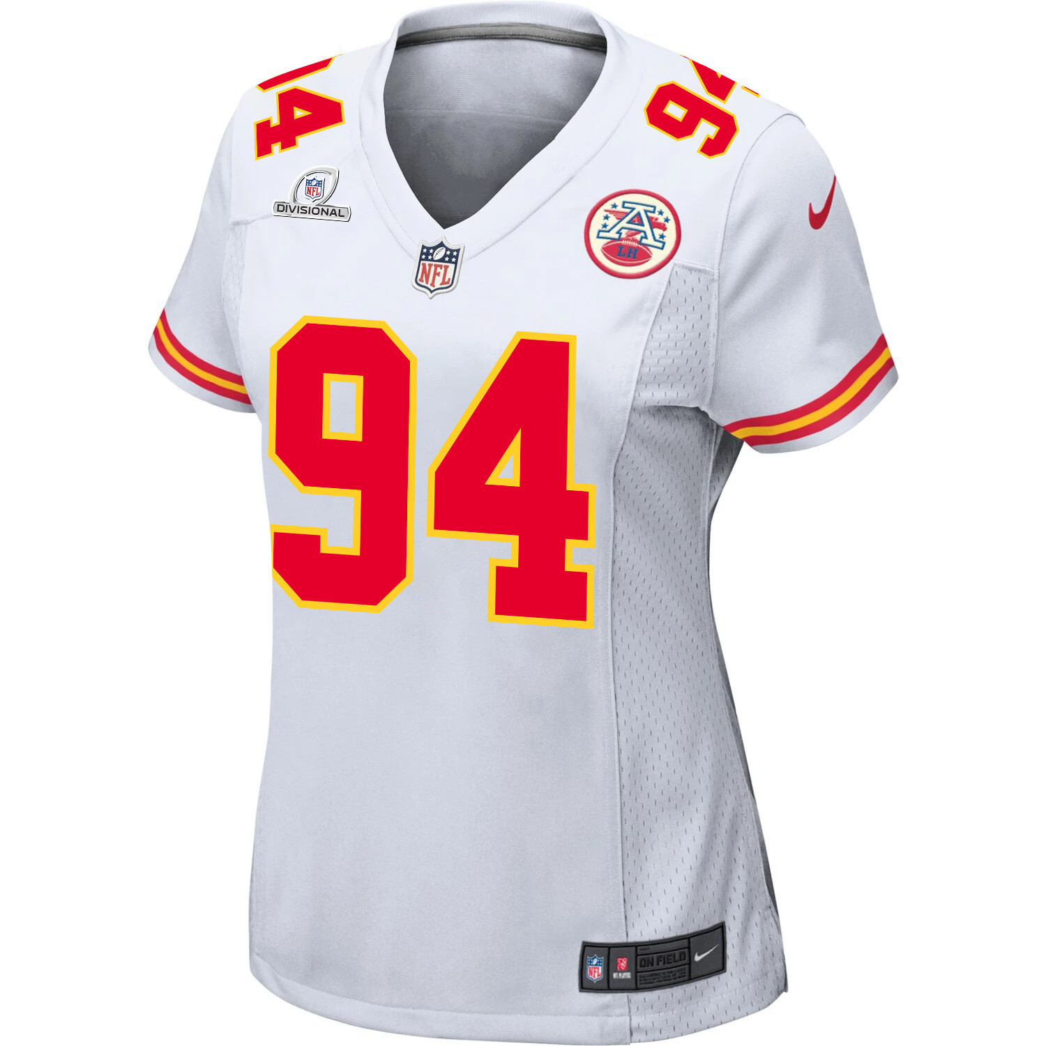 Malik Herring 94 Kansas City Chiefs Super Bowl LVIII Patch Game Women Jersey - White JS9362 nicesnker - Image 2