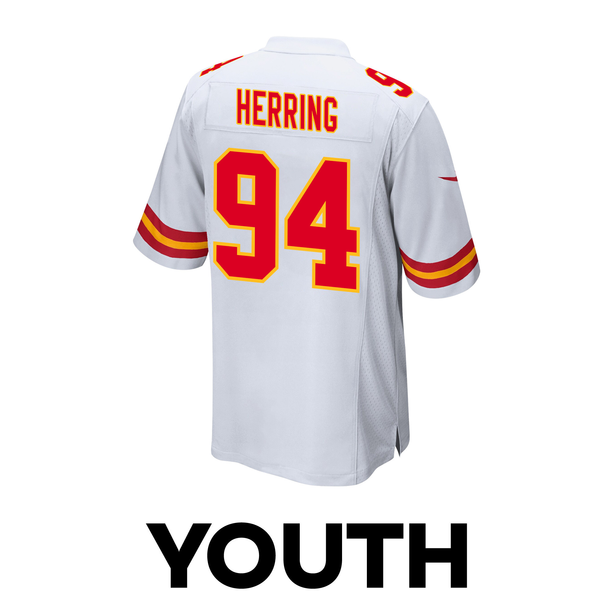 Malik Herring 94 Kansas City Chiefs Super Bowl LVIII Patch Game YOUTH Jersey - White JS3295 nicesnker - Image 3