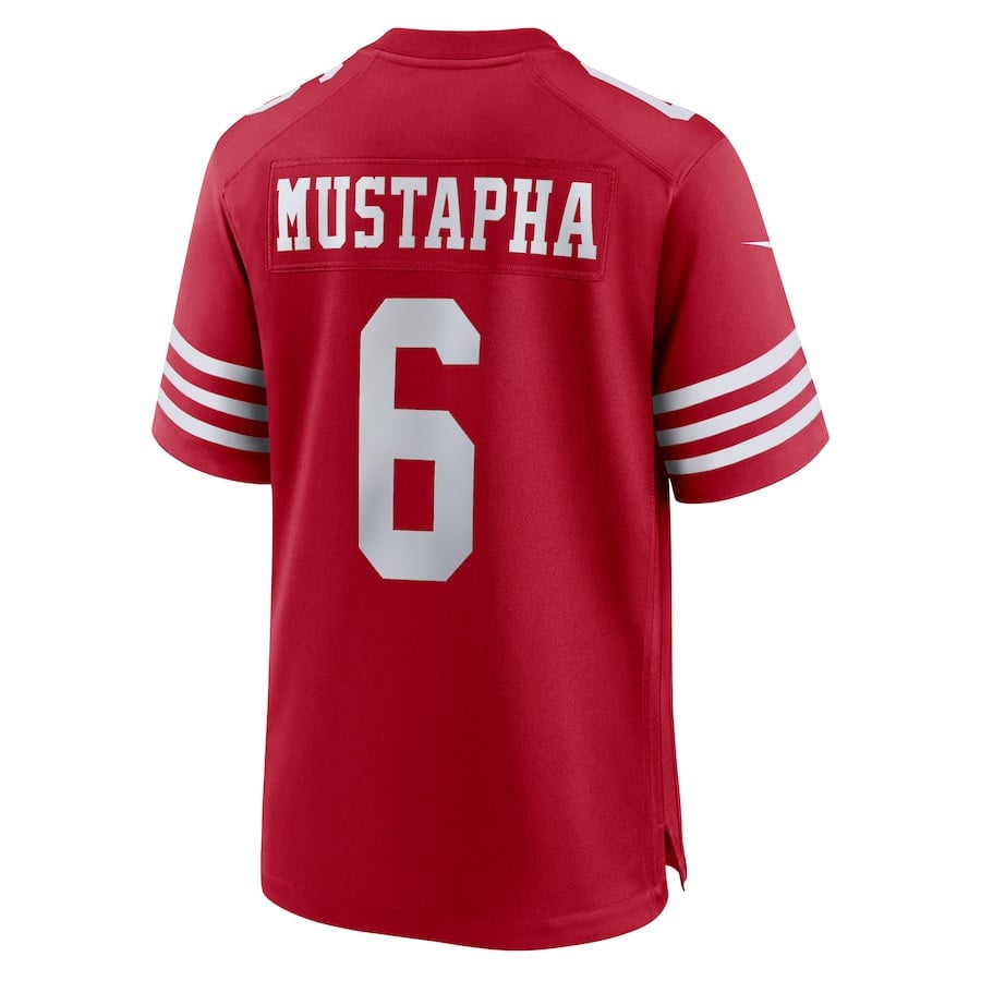 Malik Mustapha 6 San Francisco 49ers Game Men Jersey - Scarlet JS9401 nicesnker - Image 3