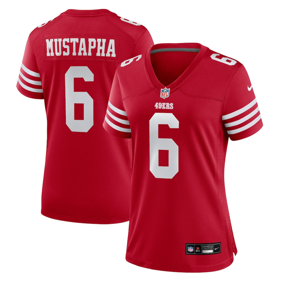 Malik Mustapha 6 San Francisco 49ers Women's Game Jersey - Scarlet JS5492 nicesnker