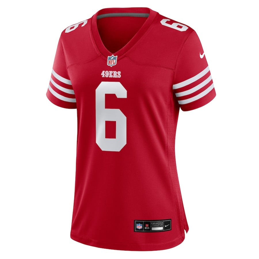 Malik Mustapha 6 San Francisco 49ers Women's Game Jersey - Scarlet JS5492 nicesnker - Image 2