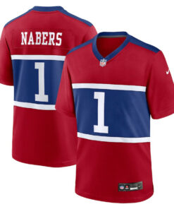 Malik Nabers 1 New York Giants Alternate Game Men Jersey - Century Red JS9257 nicesnker