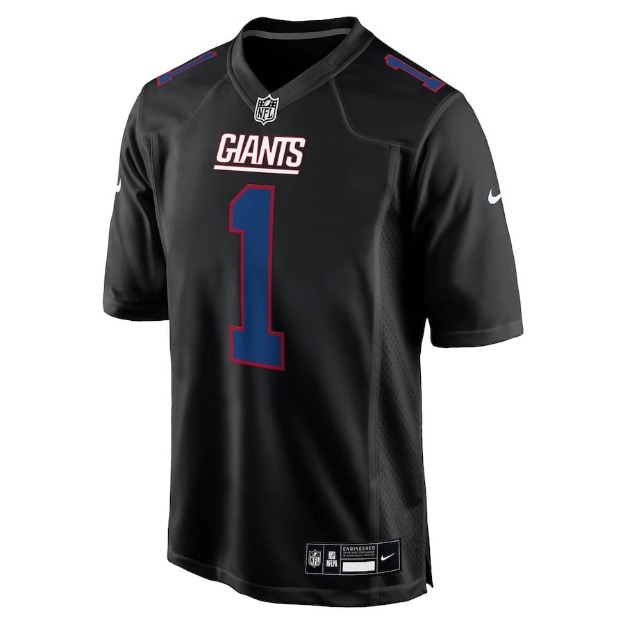 Malik Nabers 1 New York Giants Fashion Men Jersey - Carbon Black JS3668 nicesnker - Image 2