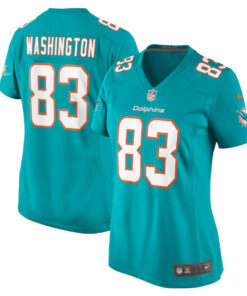 Malik Washington 83 Miami Dolphins Women's Game Jersey - Aqua JS4358 nicesnker