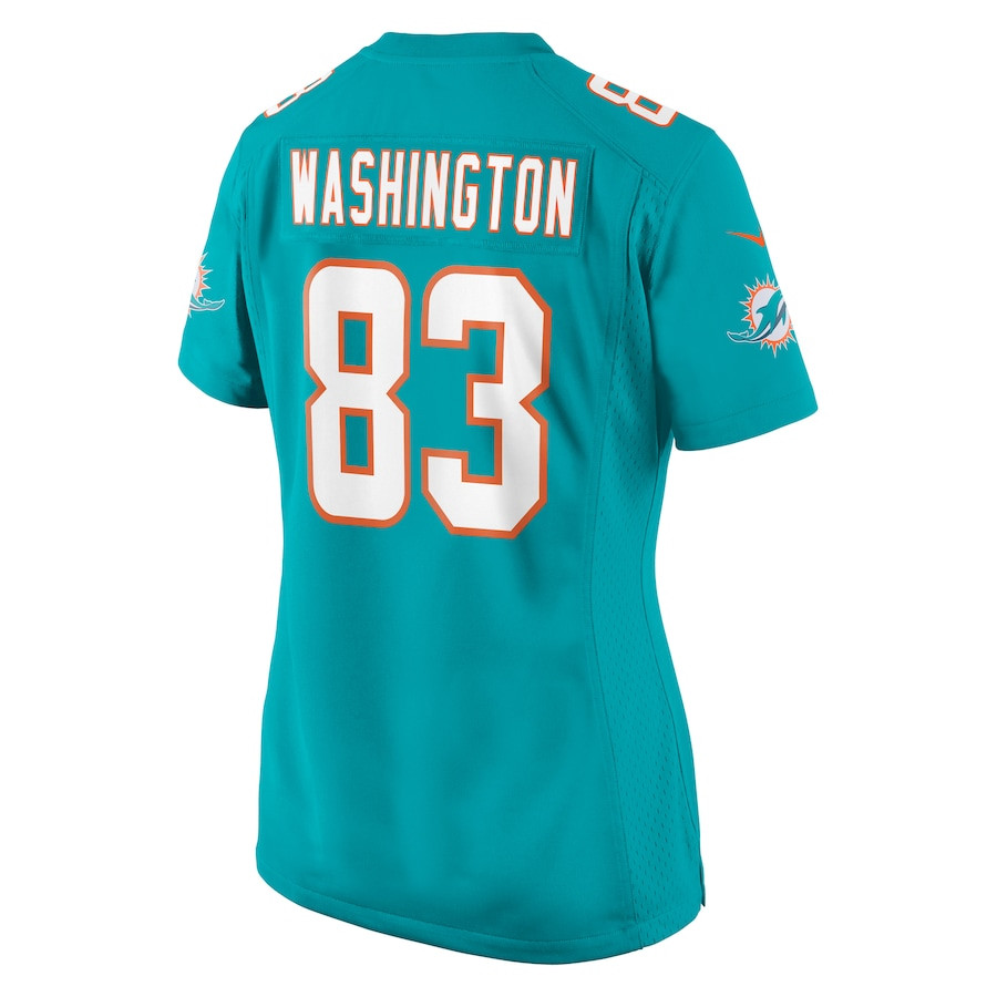 Malik Washington 83 Miami Dolphins Women's Game Jersey - Aqua JS4358 nicesnker - Image 3