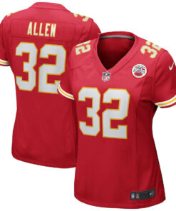 Marcus Allen 32 Kansas City Chiefs Women Game Retired Jersey - Red JS5225 nicesnker