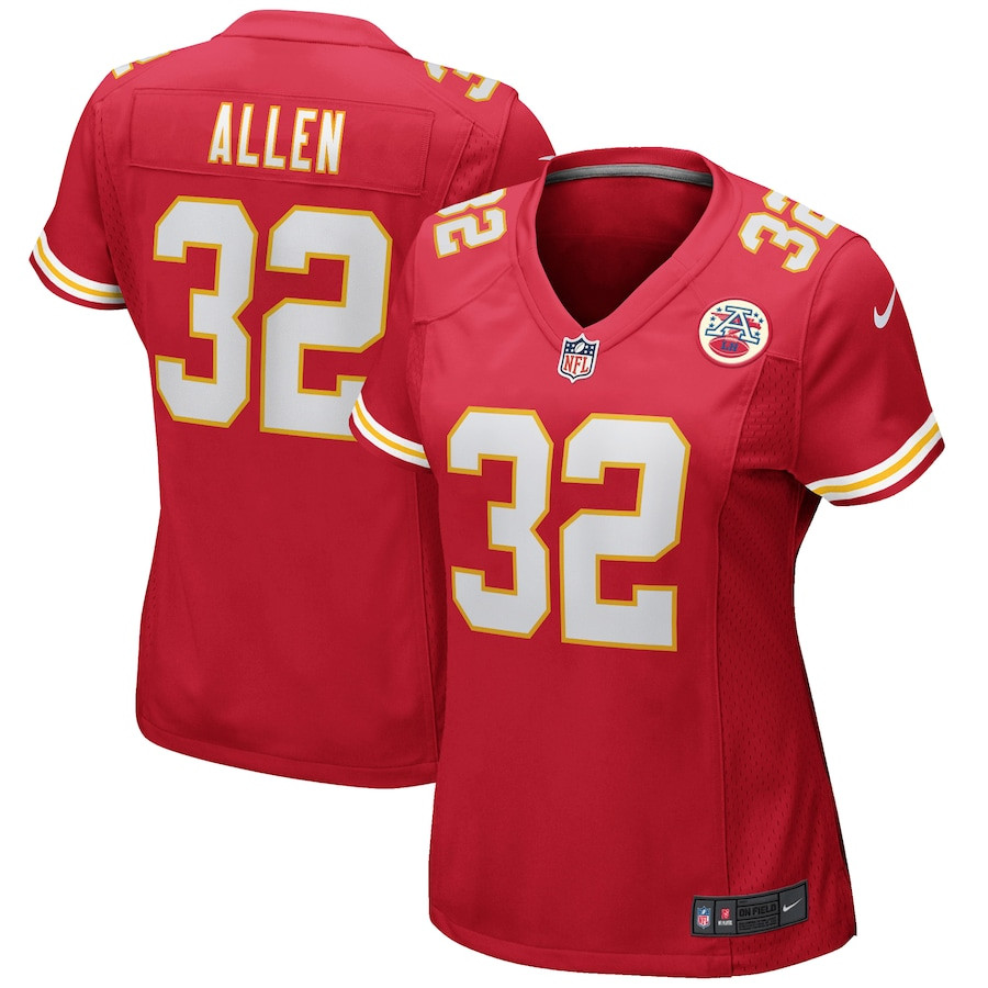 Marcus Allen 32 Kansas City Chiefs Women Game Retired Jersey - Red JS5225 nicesnker