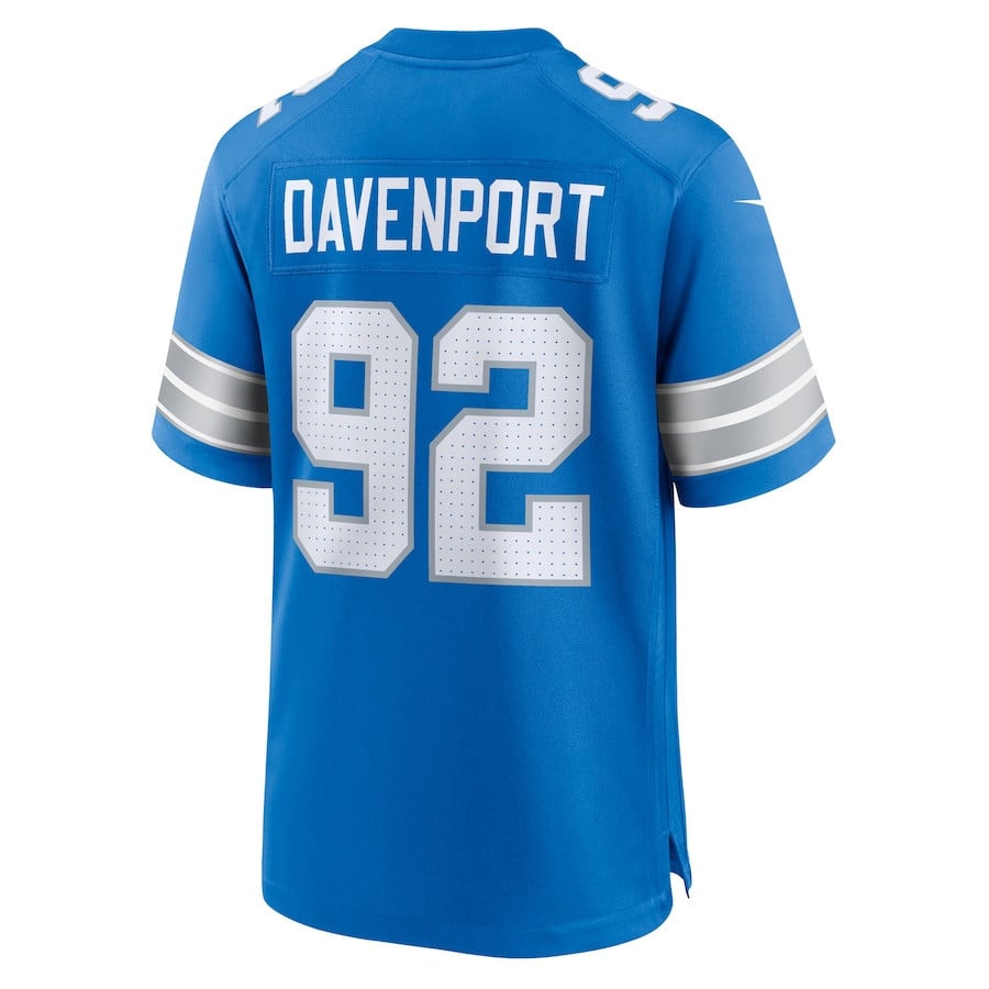 Marcus Davenport #92 Detroit Lions Super Bowl LIX YOUTH Jersey - Blue JS7657 nicesnker - Image 3