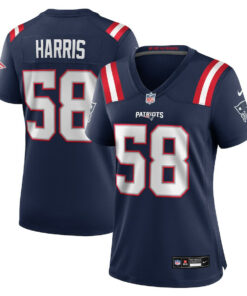 Marcus Harris 58 New England Patriots Women's Team Game Jersey - Navy JS9756 nicesnker