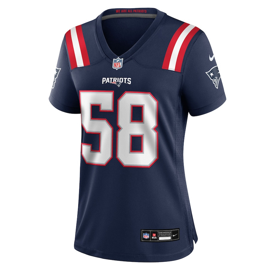 Marcus Harris 58 New England Patriots Women's Team Game Jersey - Navy JS9756 nicesnker - Image 2