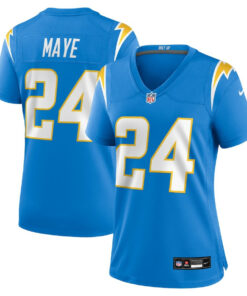 Marcus Maye 24 Los Angeles Chargers Women's Team Game Jersey - Powder Blue JS5145 nicesnker