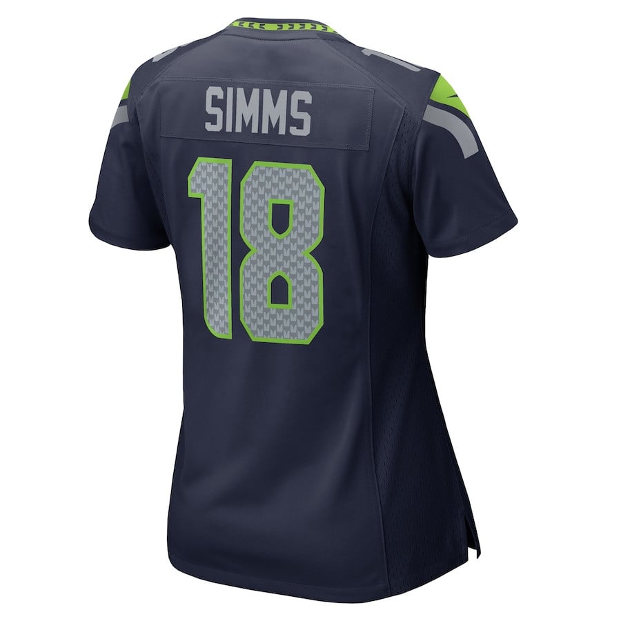Marcus Simms 18 Seattle Seahawks Women's Game Jersey - College Navy JS6365 nicesnker - Image 3