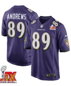 Mark Andrews #89 Baltimore Ravens Super Bowl LIX Jersey - Men's - Purple JS9501 nicesnker