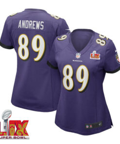 Mark Andrews #89 Baltimore Ravens Super Bowl LIX Women's Jersey - Purple JS8878 nicesnker