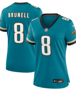 Mark Brunell 8 Jacksonville Jaguars Women's Prowler Throwback Retired Player Game Jersey - Teal JS9522 nicesnker