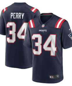 Mark Perry 34 New England Patriots Team Game Men Jersey - Navy JS4658 nicesnker