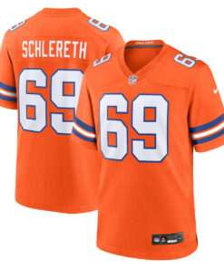 Mark Schlereth 69 Denver Broncos Mile High Collection 1977 Throwback Retired Player Game Men Jersey - Orange JS1546 nicesnker