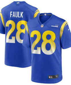Marshall Faulk 28 Los Angeles Rams Men Game Retired Jersey - Royal JS6047 nicesnker