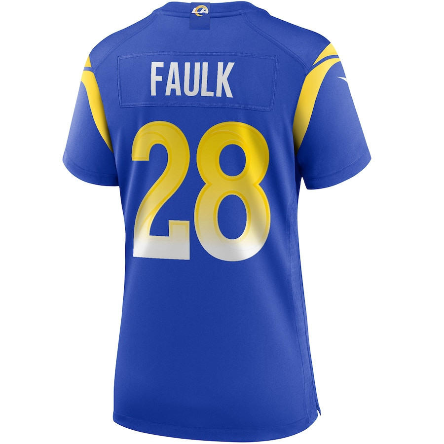 Marshall Faulk 28 Los Angeles Rams Women Game Retired Jersey - Royal JS2884 nicesnker - Image 3
