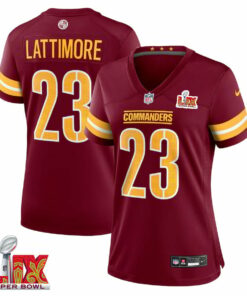 Marshon Lattimore #23 Washington Commanders Super Bowl LIX Women's Jersey - Burgundy JS8075 nicesnker