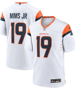 Marvin Mims Jr 19 Denver Broncos Game Men Jersey - White JS7478 nicesnker