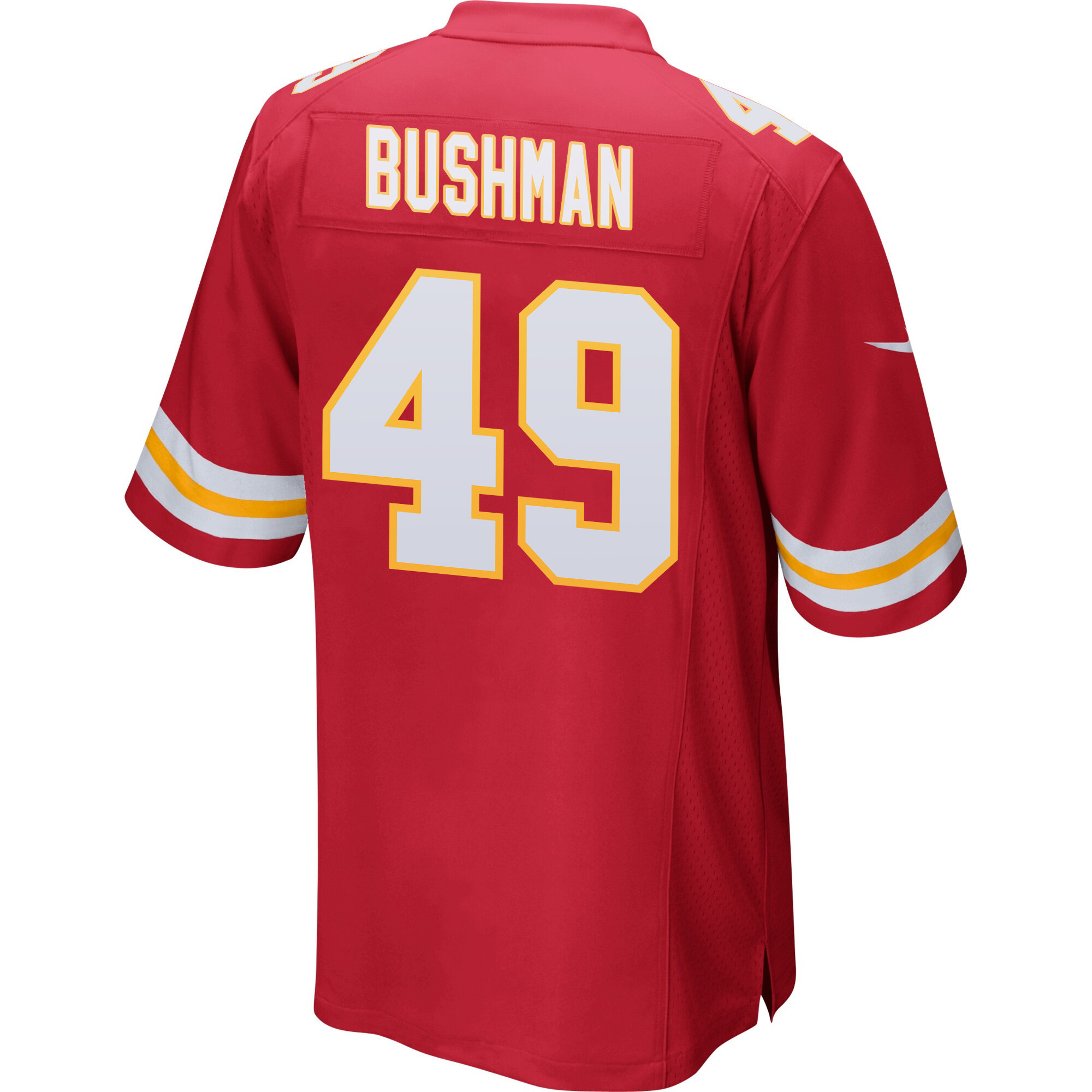 Matt Bushman 49 Kansas City Chiefs Super Bowl LVIII Patch Game Men Jersey - Red JS5342 nicesnker - Image 3
