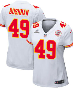 Matt Bushman 49 Kansas City Chiefs Super Bowl LVIII Patch Game Women Jersey - White JS8133 nicesnker