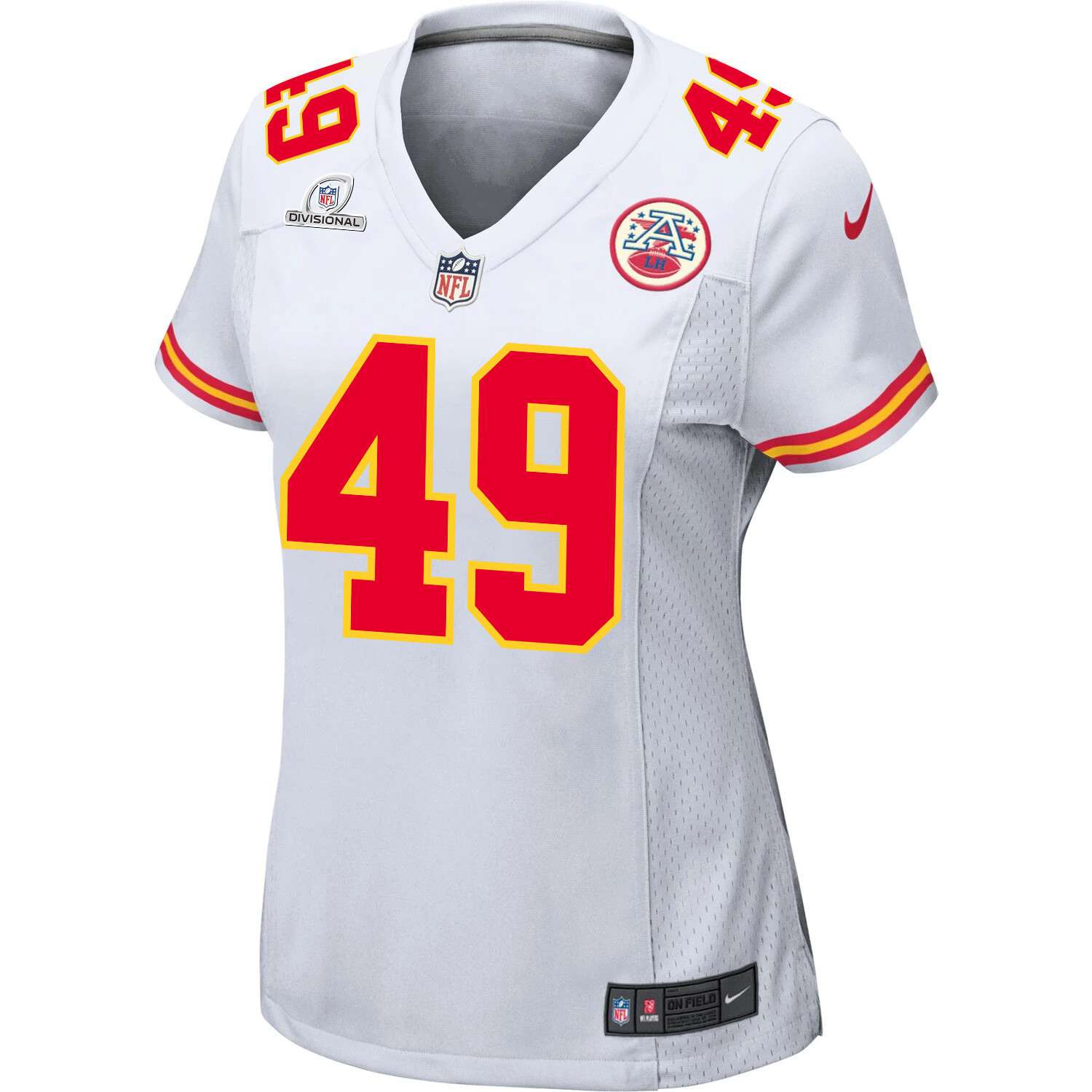 Matt Bushman 49 Kansas City Chiefs Super Bowl LVIII Patch Game Women Jersey - White JS8133 nicesnker - Image 2