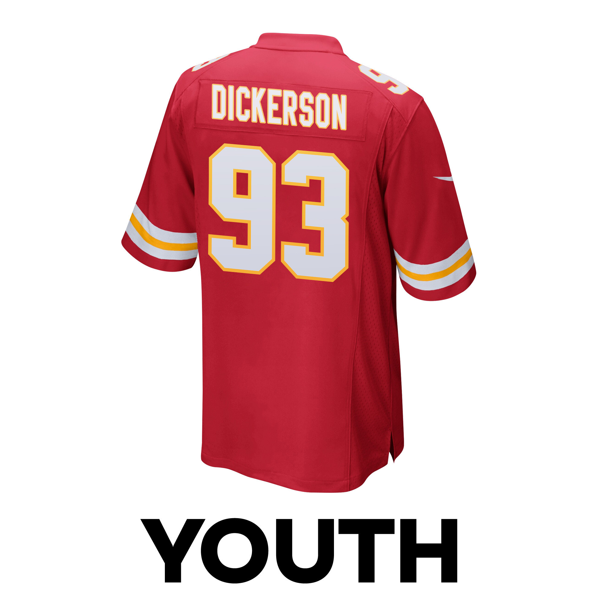 Matt Dickerson 93 Kansas City Chiefs Super Bowl LVIII Champions 4 Stars Patch Game YOUTH Jersey - Red JS3565 nicesnker - Image 3