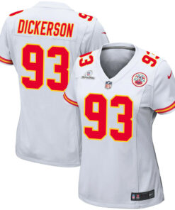 Matt Dickerson 93 Kansas City Chiefs Super Bowl LVIII Patch Game Women Jersey - White JS1488 nicesnker