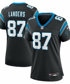 Matt Landers 87 Carolina Panthers Game Women Jersey - Black JS6319 nicesnker