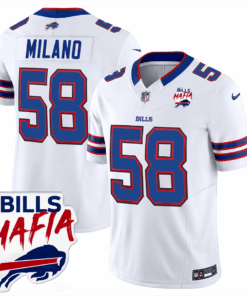 Matt Milano 58 Buffalo Bills Bills Mafia Patch Game Men Jersey - White JS5839 nicesnker