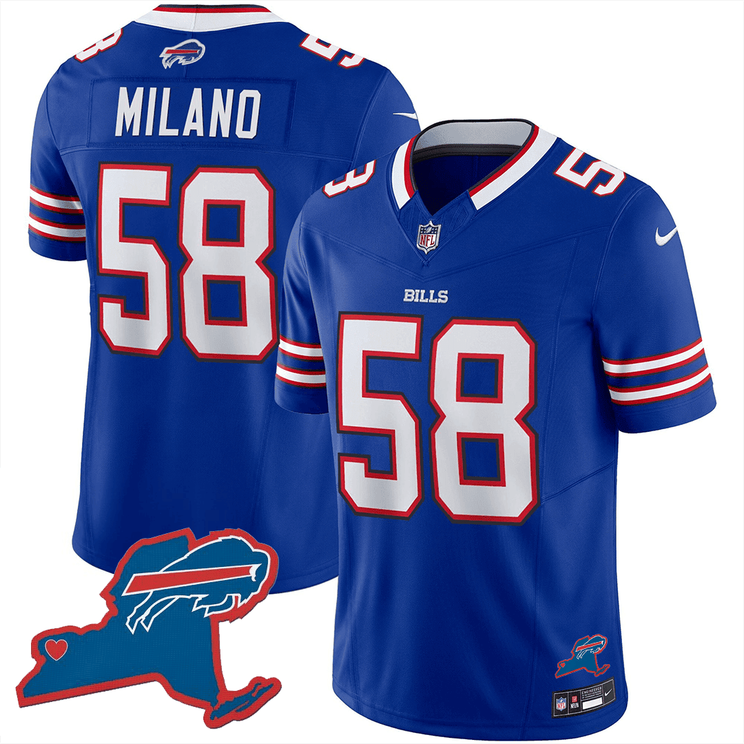 Matt Milano 58 Buffalo Bills New York Patch Game Men Jersey - Royal JS7964 nicesnker