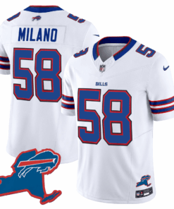 Matt Milano 58 Buffalo Bills New York Patch Game Men Jersey - White JS6339 nicesnker