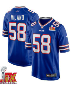 Matt Milano #58 Buffalo Bills Super Bowl LIX Jersey - Men's - Royal JS2889 nicesnker