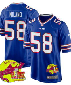 Matt Milano 58 Buffalo Bills Super Bowl LIX New Orleans Patch Game Men Jersey - Royal JS3079 nicesnker