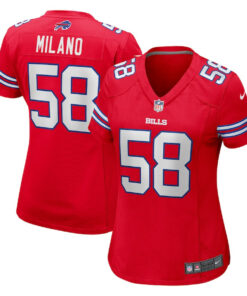 Matt Milano 58 Buffalo Bills Women Game Jersey - Red JS1383 nicesnker