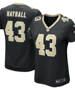 Matthew Hayball 43 New Orleans Saints Women's Game Jersey - Black JS6609 nicesnker