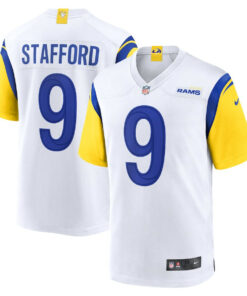 Matthew Stafford 9 Los Angeles Rams Alternate Game Men Jersey - White JS6008 nicesnker