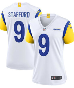 Matthew Stafford 9 Los Angeles Rams Women's Alternate Player Jersey - White JS7961 nicesnker