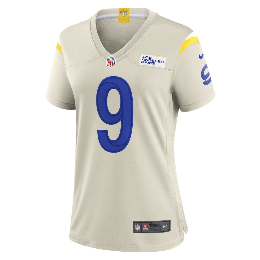 Matthew Stafford 9 Los Angeles Rams Women's Game Jersey - Bone JS2007 nicesnker - Image 2