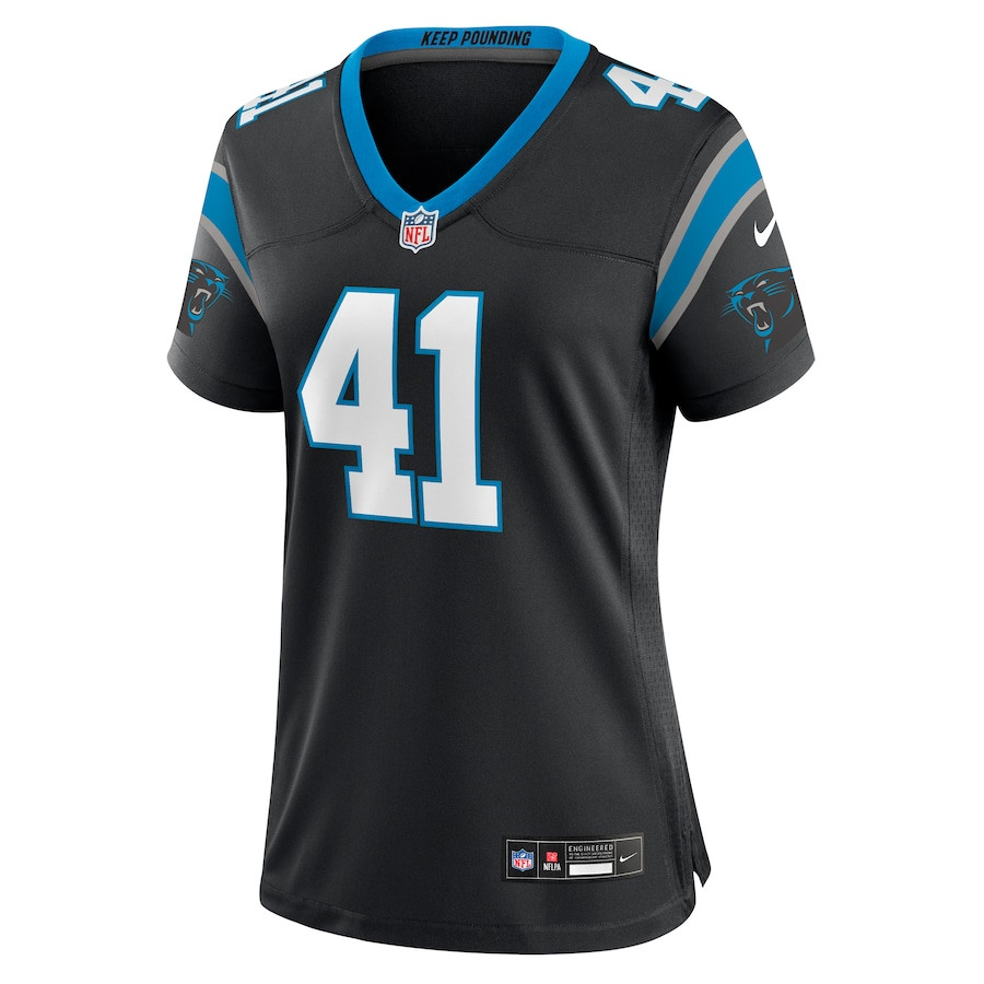 Matthias Farley 41 Carolina Panthers Women's Team Game Jersey - Black JS1538 nicesnker - Image 2