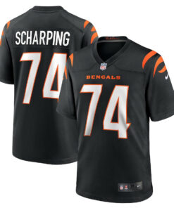 Max Scharping 74 Cincinnati Bengals Team Game Men Jersey - Black JS8162 nicesnker