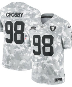 Maxx Crosby 98 Las Vegas Raiders 2024 Salute to Service Limited Men Jersey - Arctic Camo JS2470 nicesnker