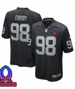 Maxx Crosby 98 Las Vegas Raiders 2025 Pro Bowl Patch Game Men Jersey - Black JS5408 nicesnker