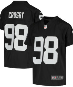 Maxx Crosby 98 Las Vegas Raiders YOUTH Game Jersey - Black JS2339 nicesnker