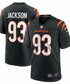 McKinnley Jackson 93 Cincinnati Bengals Game Men Jersey - Black JS9997 nicesnker