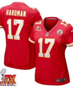 Mecole Hardman #17 Kansas City Chiefs Super Bowl LIX Women's Jersey - Red JS7827 nicesnker