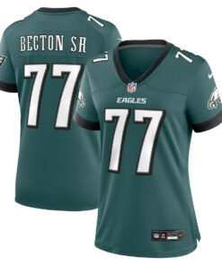 Mekhi Becton Sr. 77 Philadelphia Eagles Women's Game Jersey - Midnight Green JS6487 nicesnker