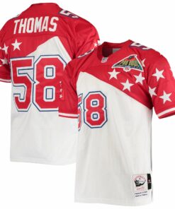 Men's AFC Derrick Thomas Mitchell & Ness White/Red 1995 Pro Bowl Jersey JS6110 nicesnker